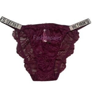 Victoria's Secret Crystals Rhinestone Bling Shine Strap Bikini Lace Panty Xsmall